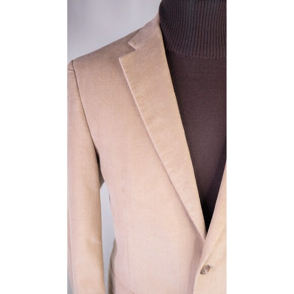 Chaps Mens Two Button Blazer Corduroy Sport Coat Jacket Cotton Beige Size 42L - Picture 5 of 13